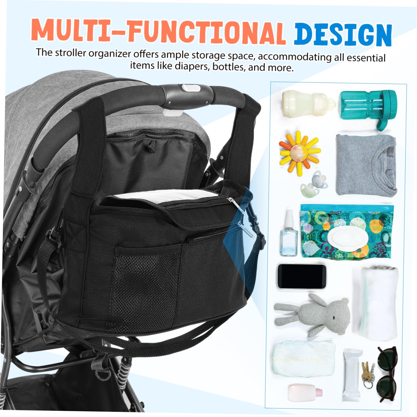 KOMBIUDA Organizer Per Passeggini Portabicchieri Capacità Accessorio Per Genitori
