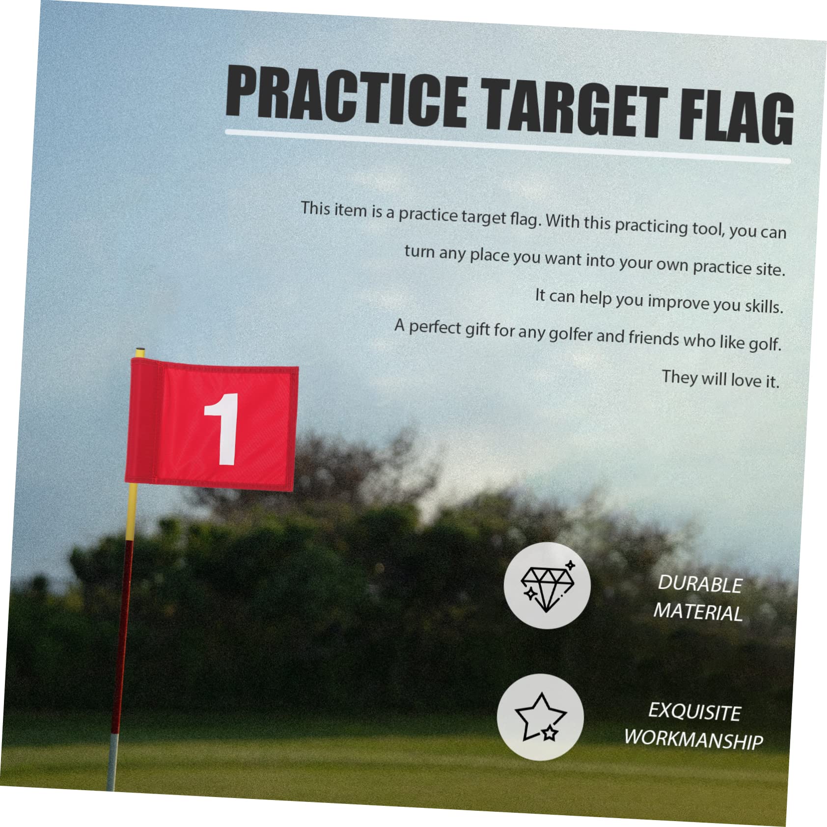 BESPORTBLE Golf Training Flag Durable Golf Flag for Practice Bright for Easy Visibility Essential Golfing Supply for Skill Improvement