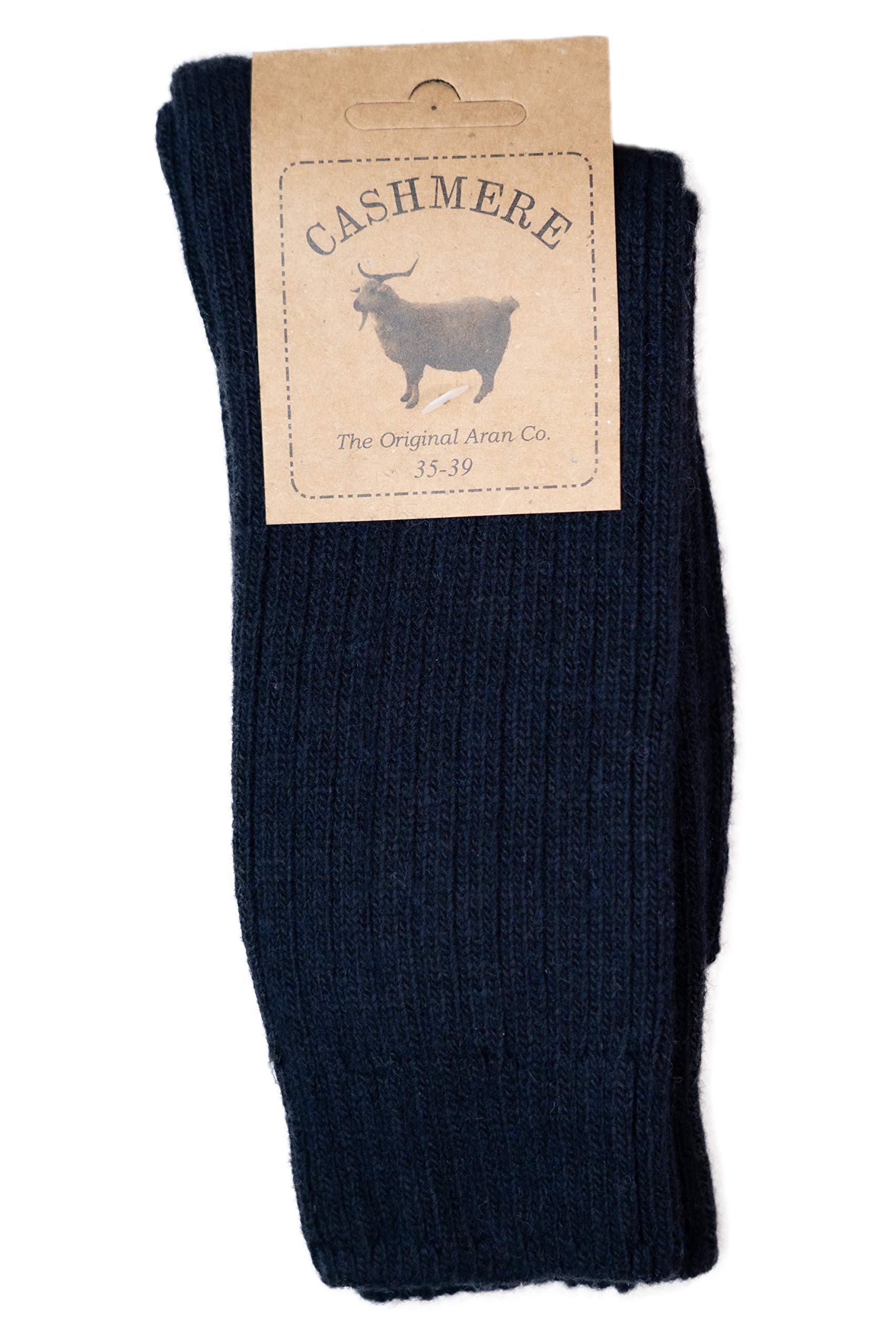 WEST COAST KNITWEAR Womens Fine Cashmere and Merino Wool Super Soft and Warm Socks (Navy)
