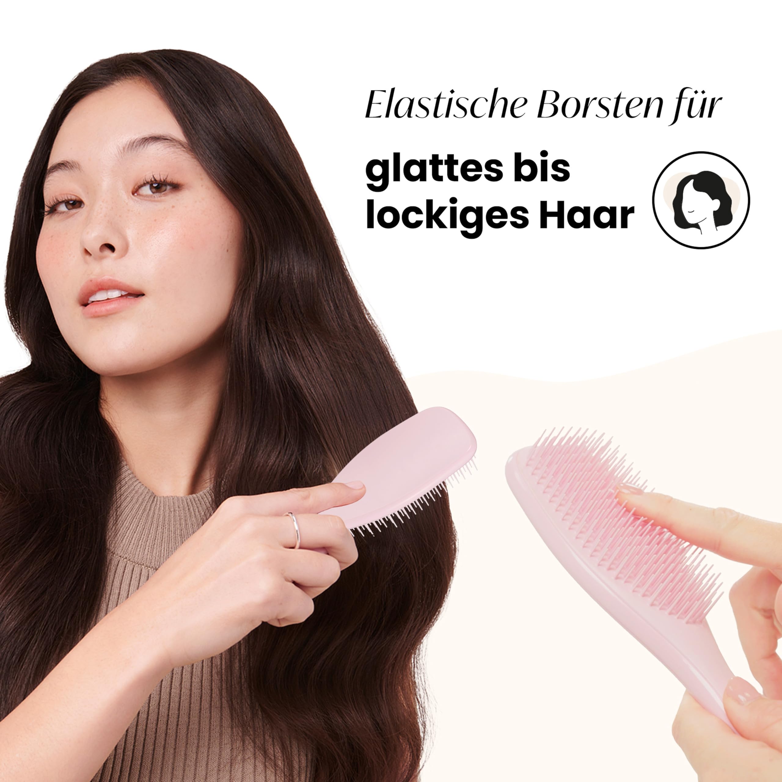 Tangle Teezer Ultimate Detangler Haarbürste – Für Nasses & Trockenes Haar – Entwirrungsbürste für Alle Haartypen – Zweistufige Borsten Reduzieren Haarbruch & Entfernen Knoten – Millennial Rosa - 3