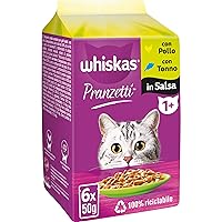 Whiskas Pranzetti Mari e Monti 1+ Adulto, Cibo Umido per Gatto