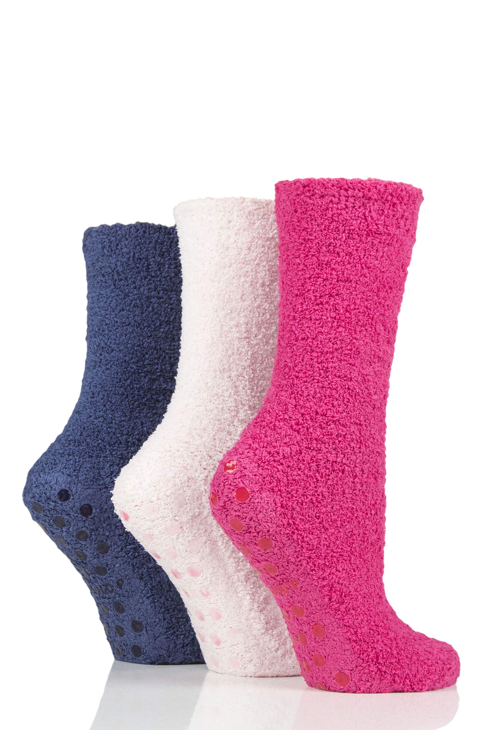 SockShopLadies Super Cosy Socks with Grips Pack of 3