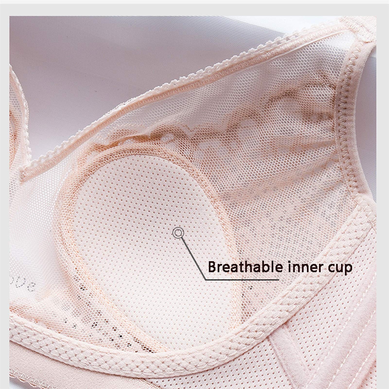 WENJUN Bralettes de encaje para mujer tamaño grande minimizador sexy cobertura completa sin costuras alambres con almohadillas extraíbles color: marrón tamaño: 85B
