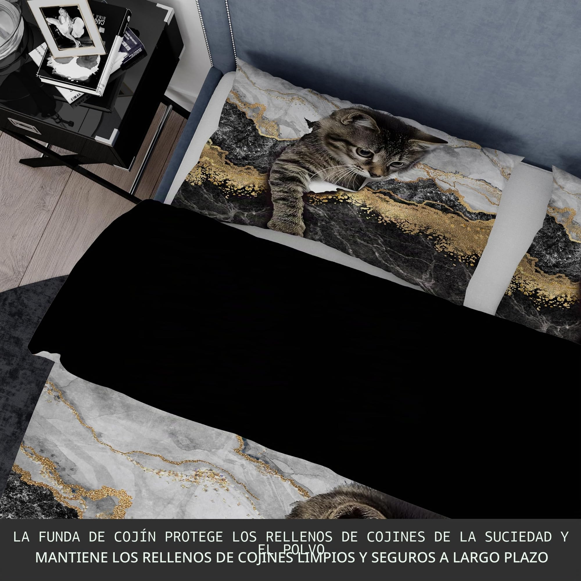 Funda nórdica de Matrimonio 220 x 240 Gatos, 3D Juego de Ropa de Cama para Gatos Lindos 3 Piezas, Incluye 1 Funda nórdica y 2 Fundas de Almohada 50 x 75 cm (B, 220x240cm)