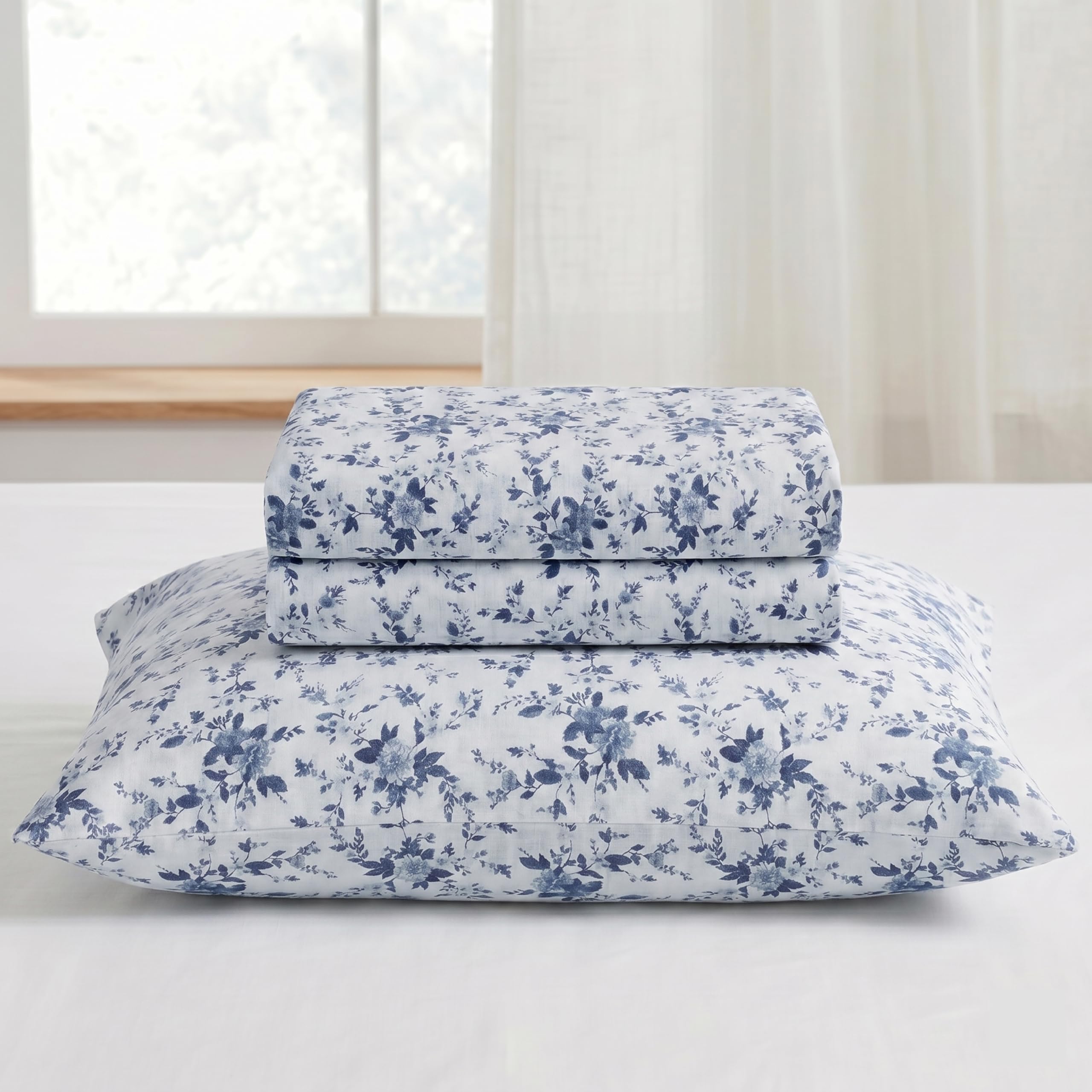 Modern Threads 4-Piece 100% Cotton Flannel Sheet Set – Soft and Durable for Every Season, Brittany Queen