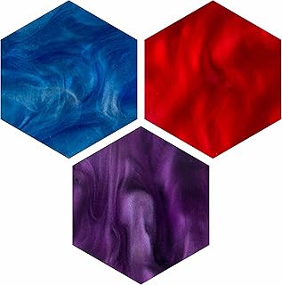 C4Labs Resource Tokens | 90pc Acrylic Game Tokens | 30 of Each Color (Red, Violet, Blue) | Hexagon | Symphony Collection