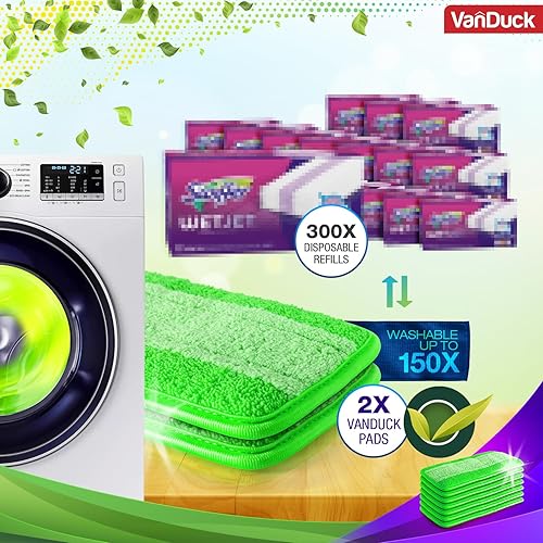 Miniatura 5 de Almohadillas reutilizables para trapeador compatibles con Swiffer WetJet (paquete de 4)  Recambio de mopa de microfibra para paños húmedos  Las