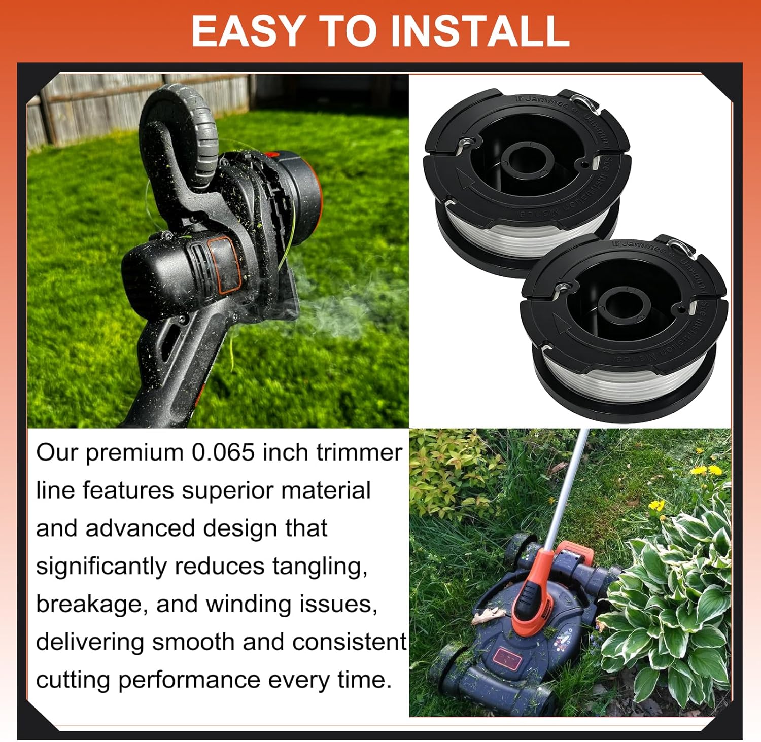 AF-100-BKP Replacement Spool Cap Kit for Black+Decker String Trimmers, Fits 10in-14in Models, Compatible with BESTA512CM, MTC220, BCSTRB922H1, BCRB922H1, MTE912, LST136, BESTE620, NST1118 view 5