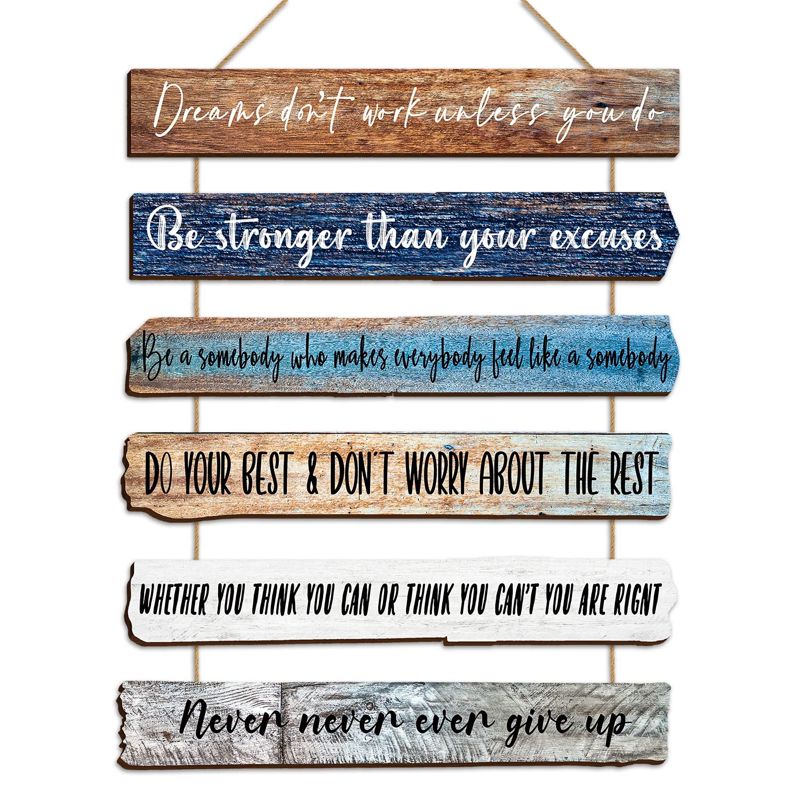 Buy Set of 6 Office Positive Quotes Wall Art Decors Motivational Rustic