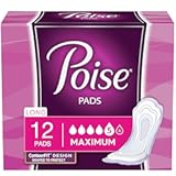 Incontinence Pads&comma; Maximum Absorbency&comma; Long&comma; 12 ct
