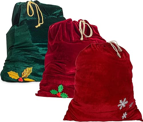 Miniatura 1 de Sunnywood Bolsa de regalo de Navidad de Papá Noel, 36 x 27 pulgadas, saco grande con cordón