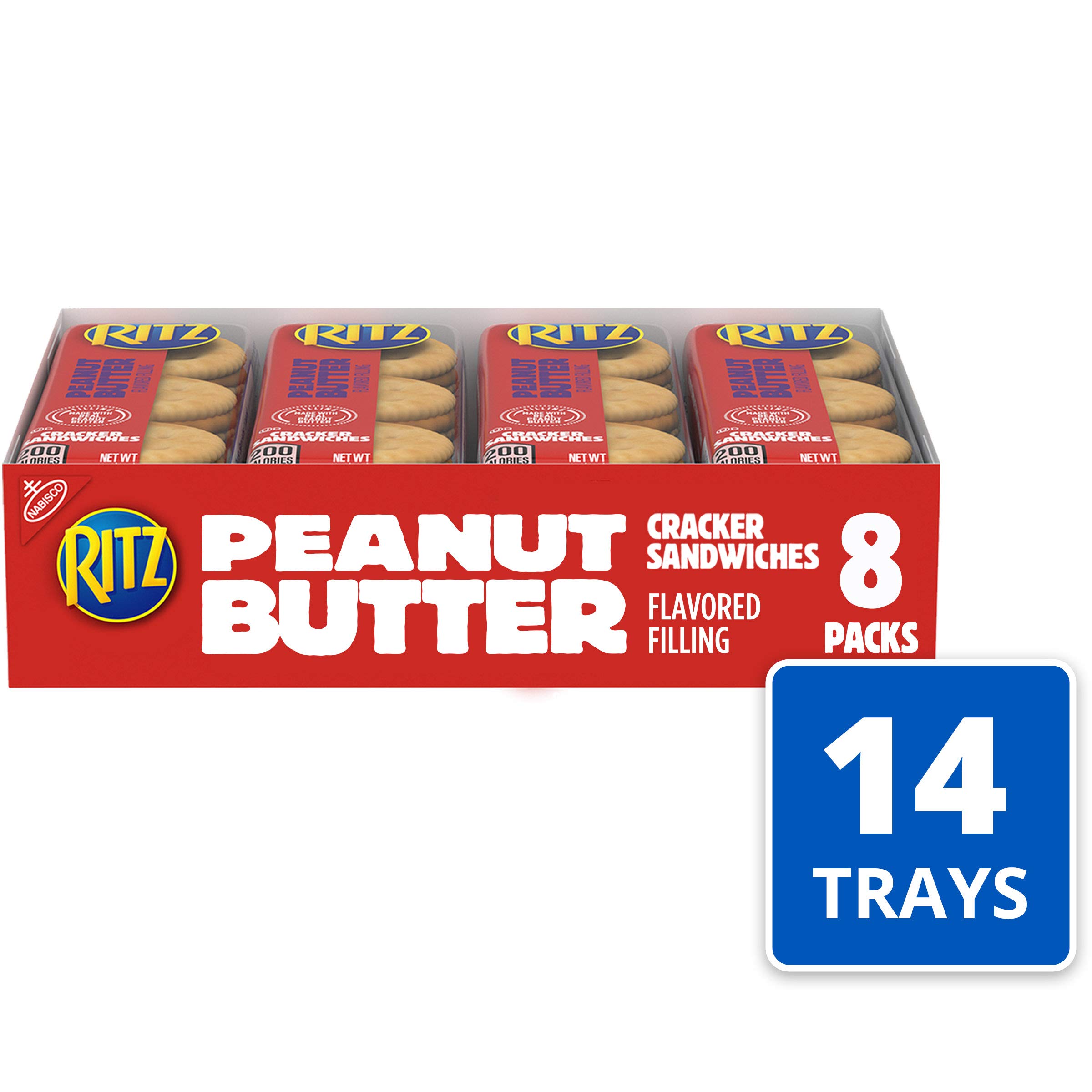 RITZ Peanut Butter Sandwich Crackers, 112 1.38 oz Packs (14 Boxes