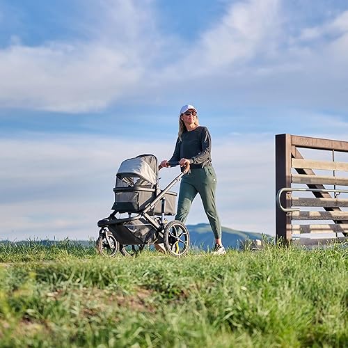 Miniatura 7 de Veer Switch & Jog - Cochecito de jogging de 3 ruedas todo terreno con asiento Switchback Absorción de golpes, duradero, maniobrable, plegable Se