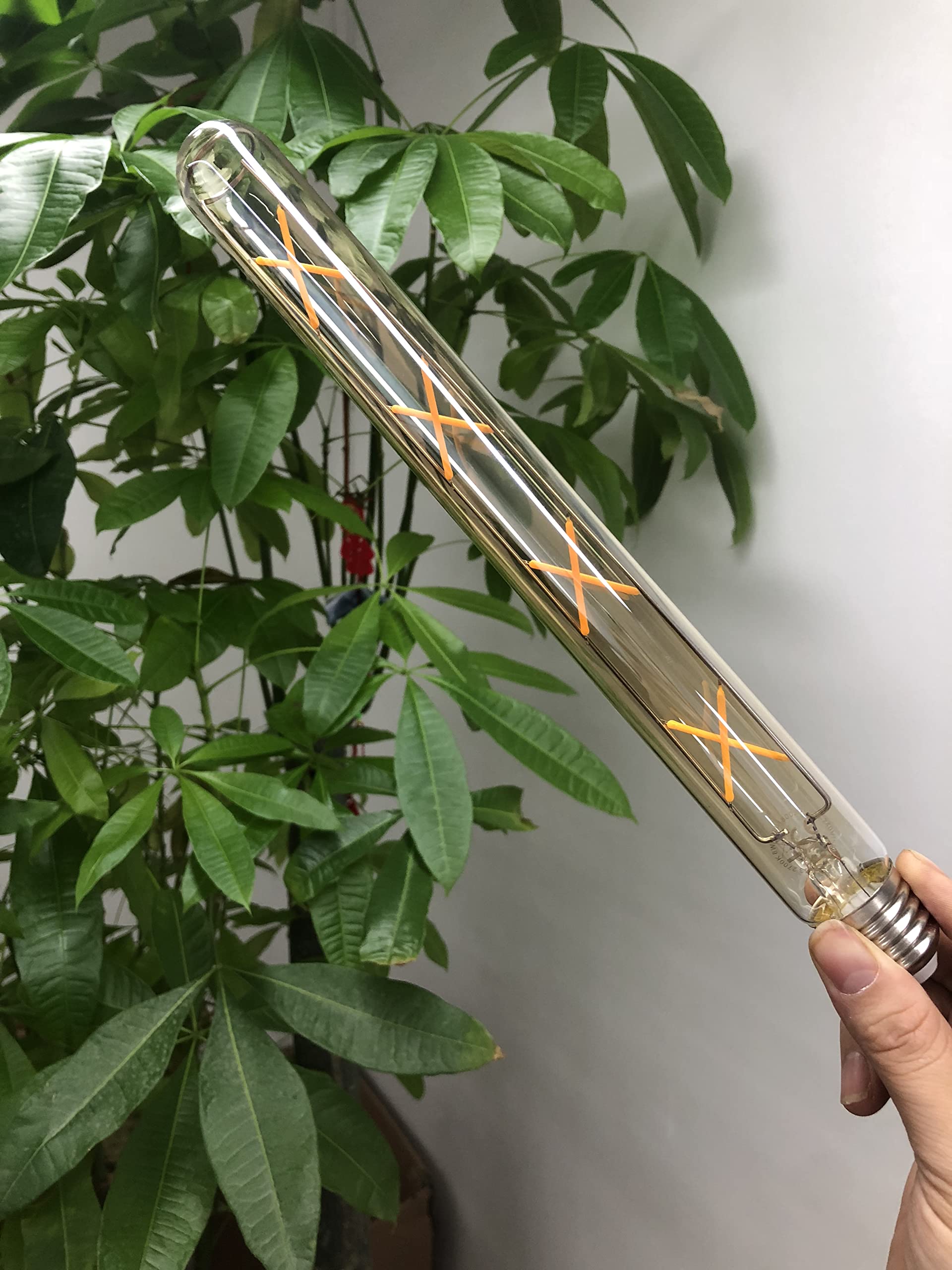 OUKAIDE E27 T30-300 8W Lampadina a LED tubolare Edison Lampadina vintage Lampadina a filamento E27 Led, stile antico Lampada a vite in vetro ambra retrò 680LM Bianco caldo 2700k (confezione da 2)