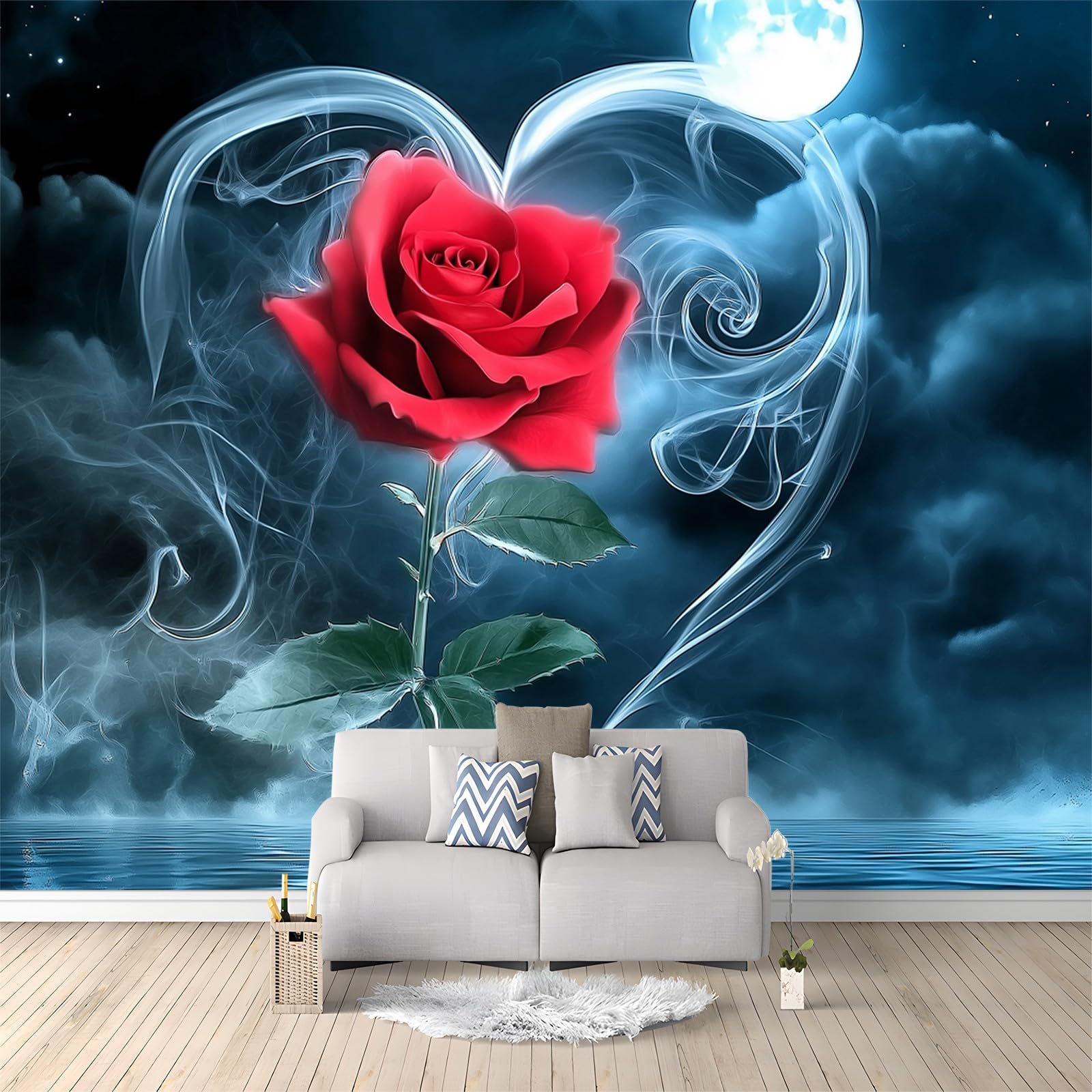 Vlies Fototapete Liebe Rosen Vliestapete Wohnzimmer Schlafzimmer 350x256 cm Vlies Tapete Art Wandtapete UV-Beständig Wanddekoration Tapete
