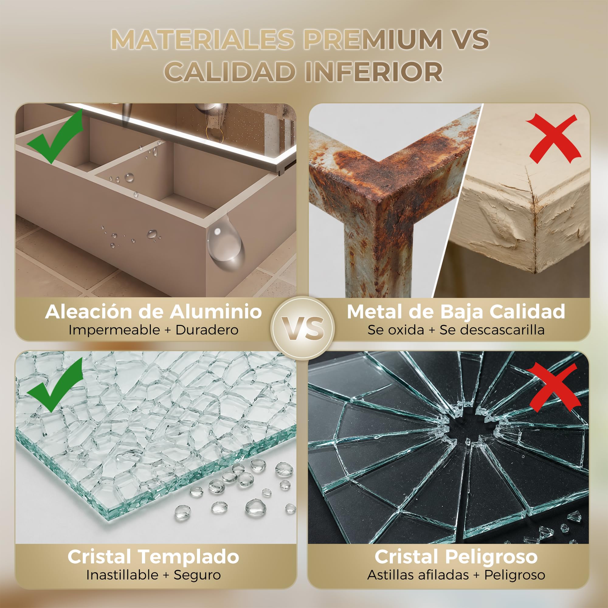 S'bagno Armario con espejo para baño con iluminación, 90 x 70 cm, armario con espejo para cuarto de baño, armario empotrado de aluminio, 3 colores, regulable, función de memoria, vidrio templado HD