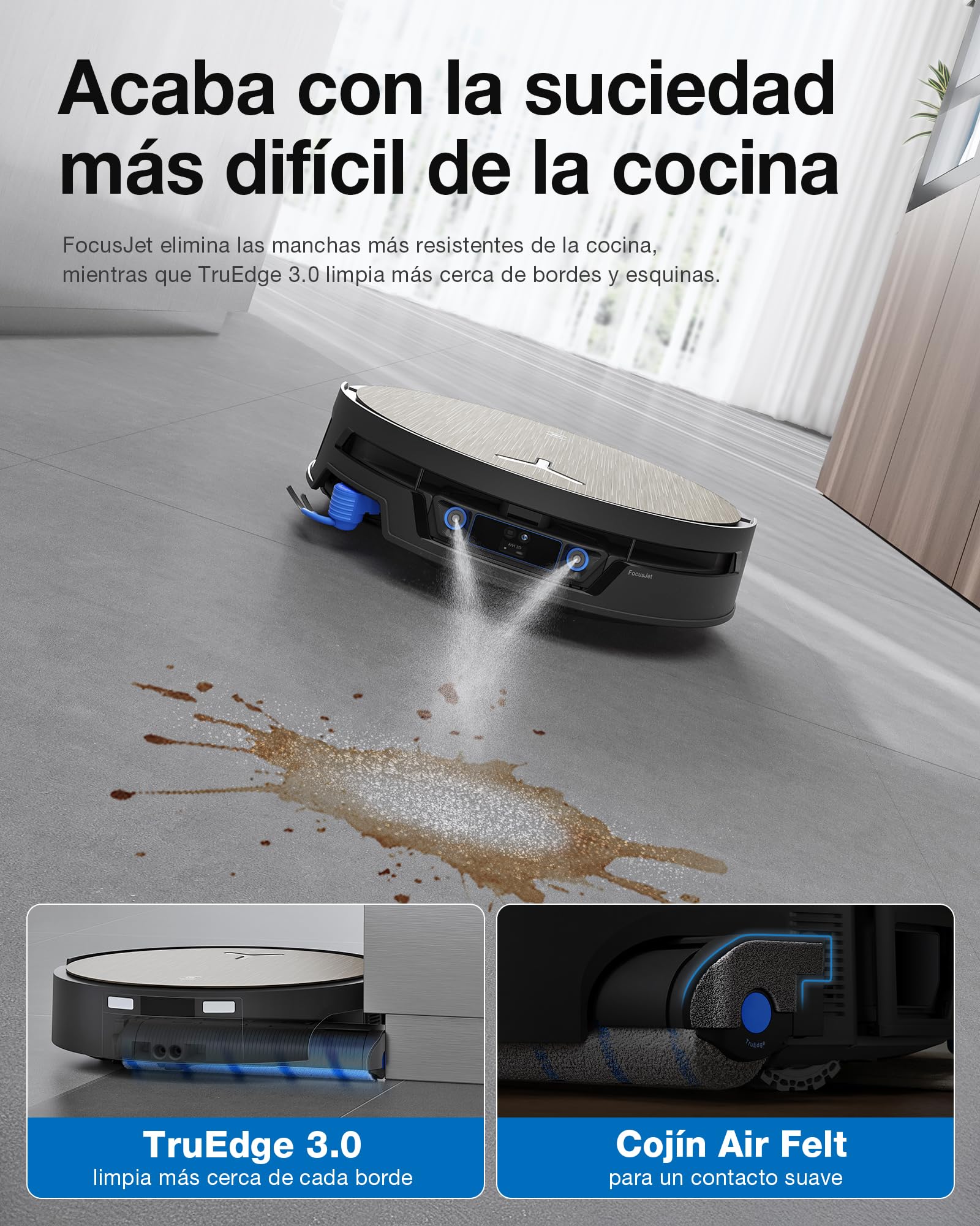 ECOVACS X12S OMNICYCLONE Robot Aspirador y Fregasuelos, Blast 27000Pa