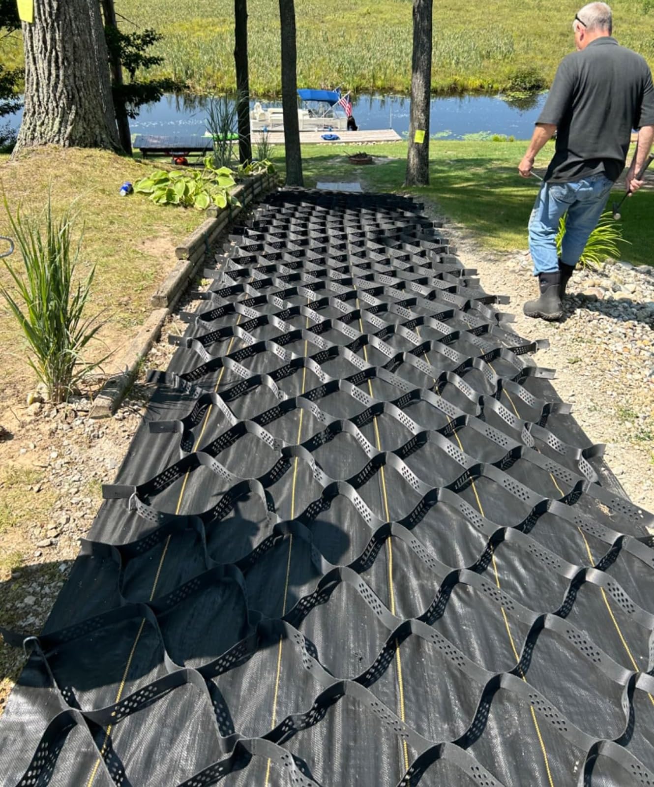 Stabilisateur de gravier geo grid 5 cm durable et anti-érosion