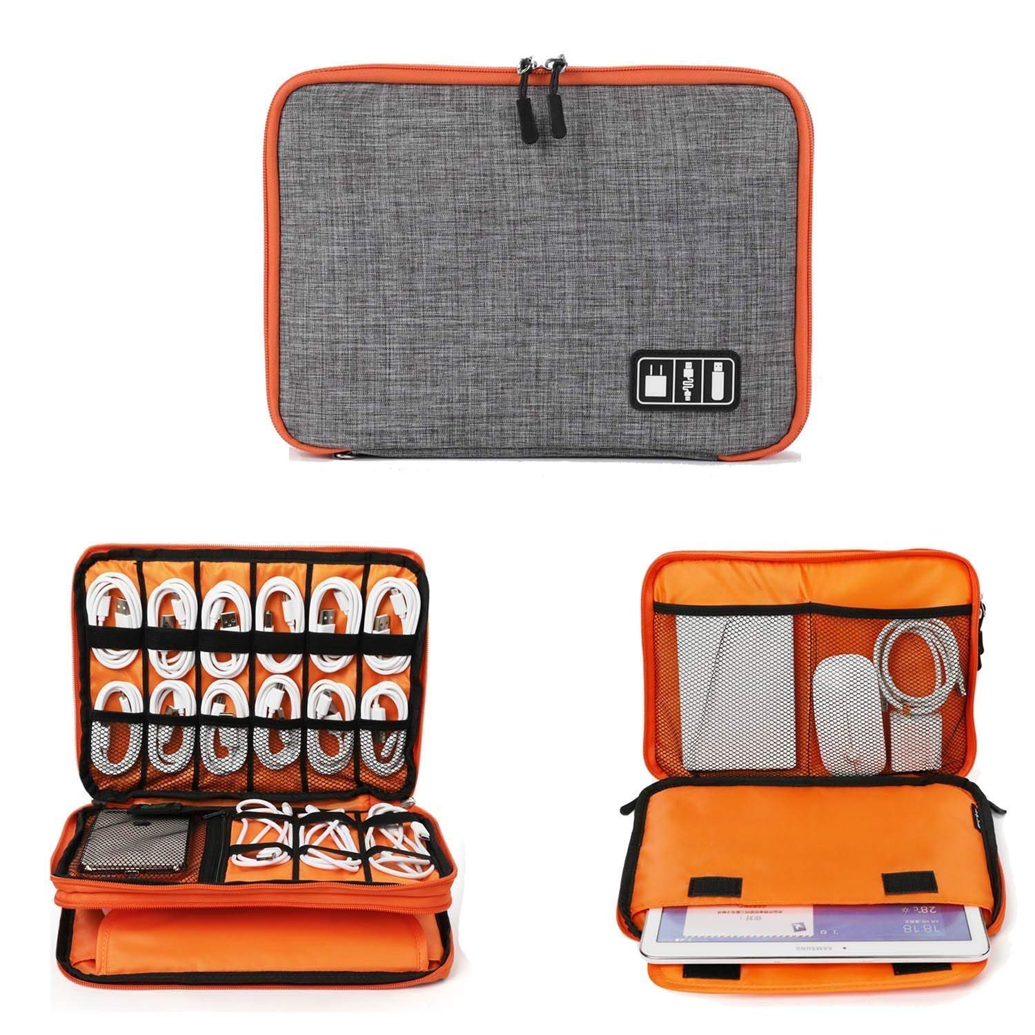 KENAYO ENTERPRISE Waterproof Double Layer Electronic Universal Carry Travel Organizer Bag Hard Disk Storage Bag Cables, Plug, Power Bank, Phone, Hard Disk, USB, Adapters, (B09B1N1773) Amazon Price History, Amazon Price Tracker