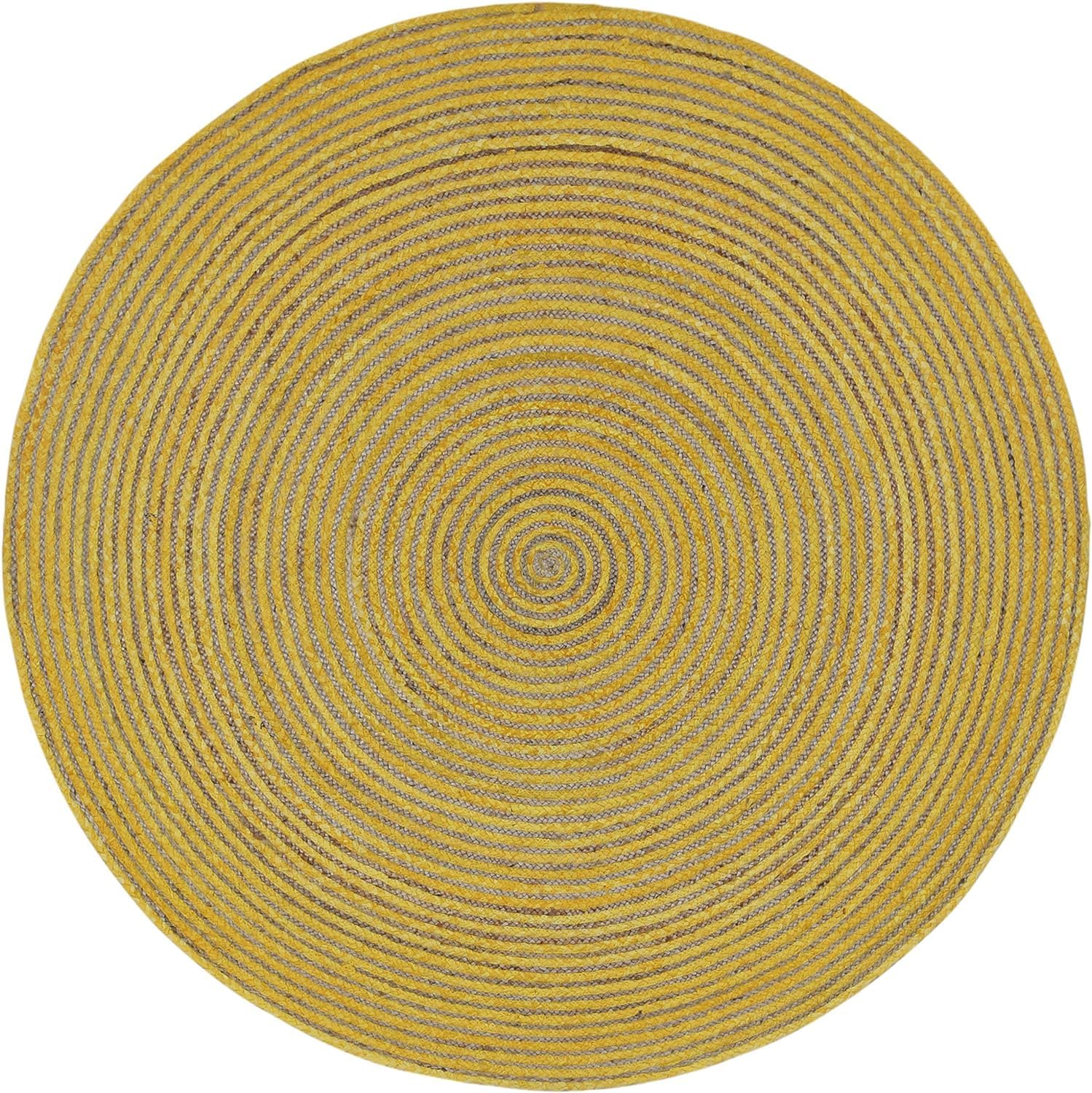 RUGSZONE® Natural Hand Woven Area Rugs- Cotton and Linen Nordic Flax Woven Circular Floor mat - Home Decor for Living Room, Bedroom mat Round Natural Flax (4 X 4 FEET, Yellow) (B0D26CL1Y2) Amazon Price History, Amazon Price Tracker