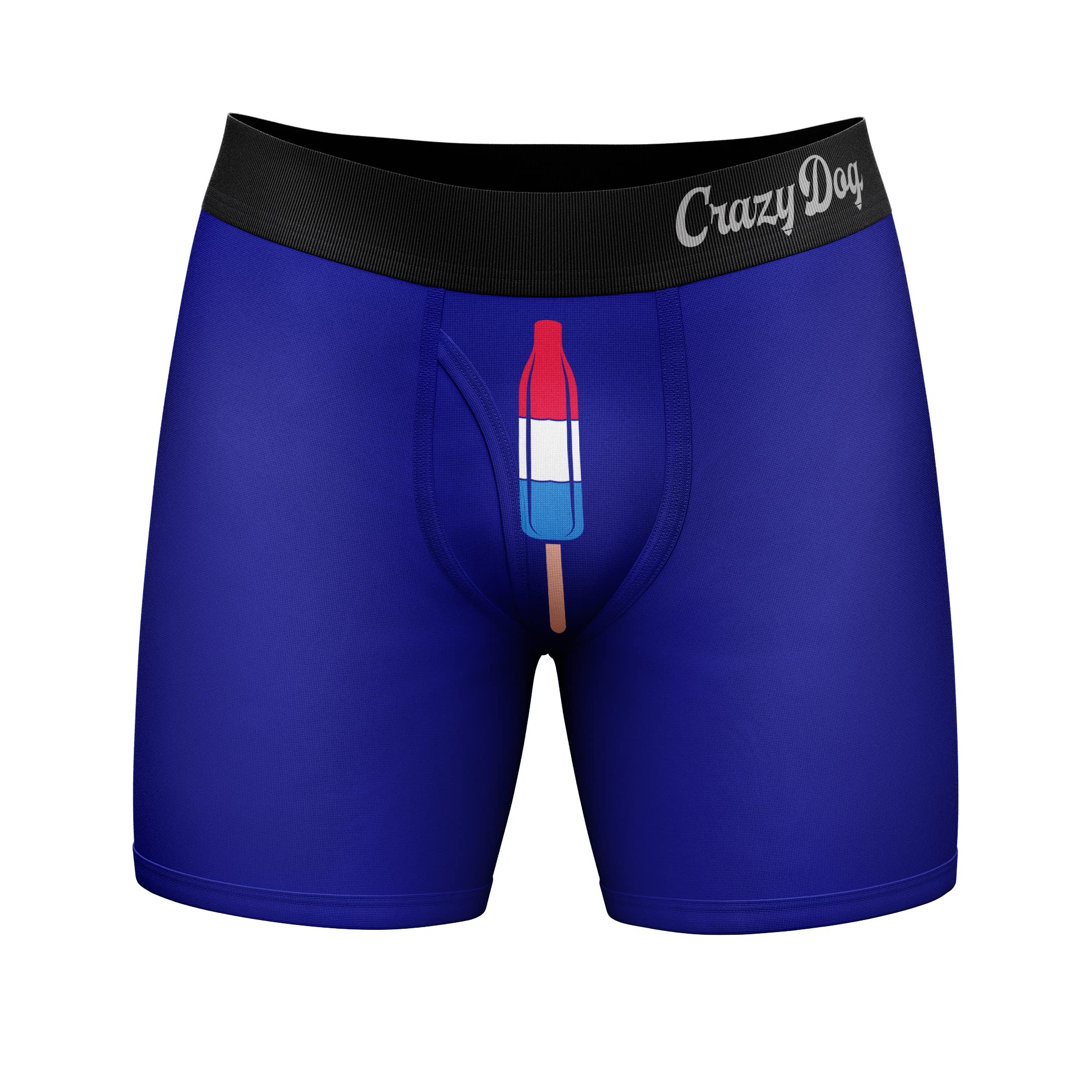 Crazy Dog T-Shirts Mens Coolest Pop Boxer Briefs Funny Gift for Dad Father's Day Novelty Underwear For Guys