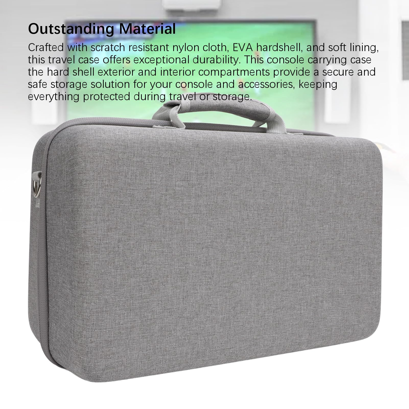 Estuche de Transporte Rígido, Estuche de Viaje Compatible con el Controlador de Consola, Estuche Impermeable Gris, con Correa Ajustable para el Hombro