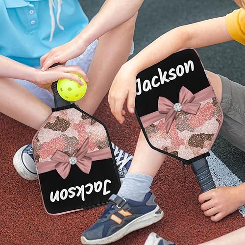 Miniatura 6 de Cubierta de paleta de pickleball personalizable, paquete de 12 paquetes, nombre de texto personalizado, ajuste universal, para hombres y mujeres,