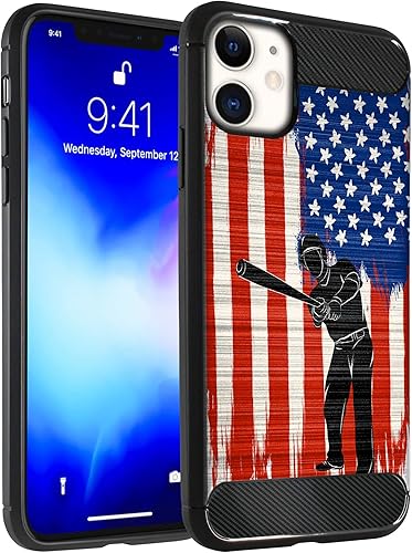 Miniatura 16 de CasesOnDeck - Funda compatible con Apple iPhone 11 / iPhone XI (2019) de 6.1 pulgadas, funda delgada de fibra de carbono TPU para acentuar arañazos