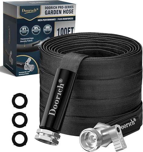 100ft Garden Hose, Ultra Lightweight Flat Water Hose with Valve