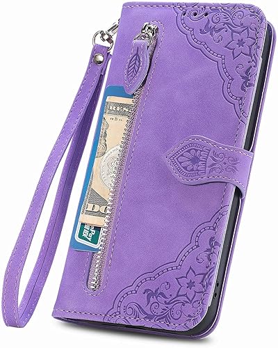 Miniatura 8 de Funda tipo cartera con cremallera para Nokia G310, funda para Nokia G310 5G, función de soporte de cierre magnético de alta calidad, funda de piel
