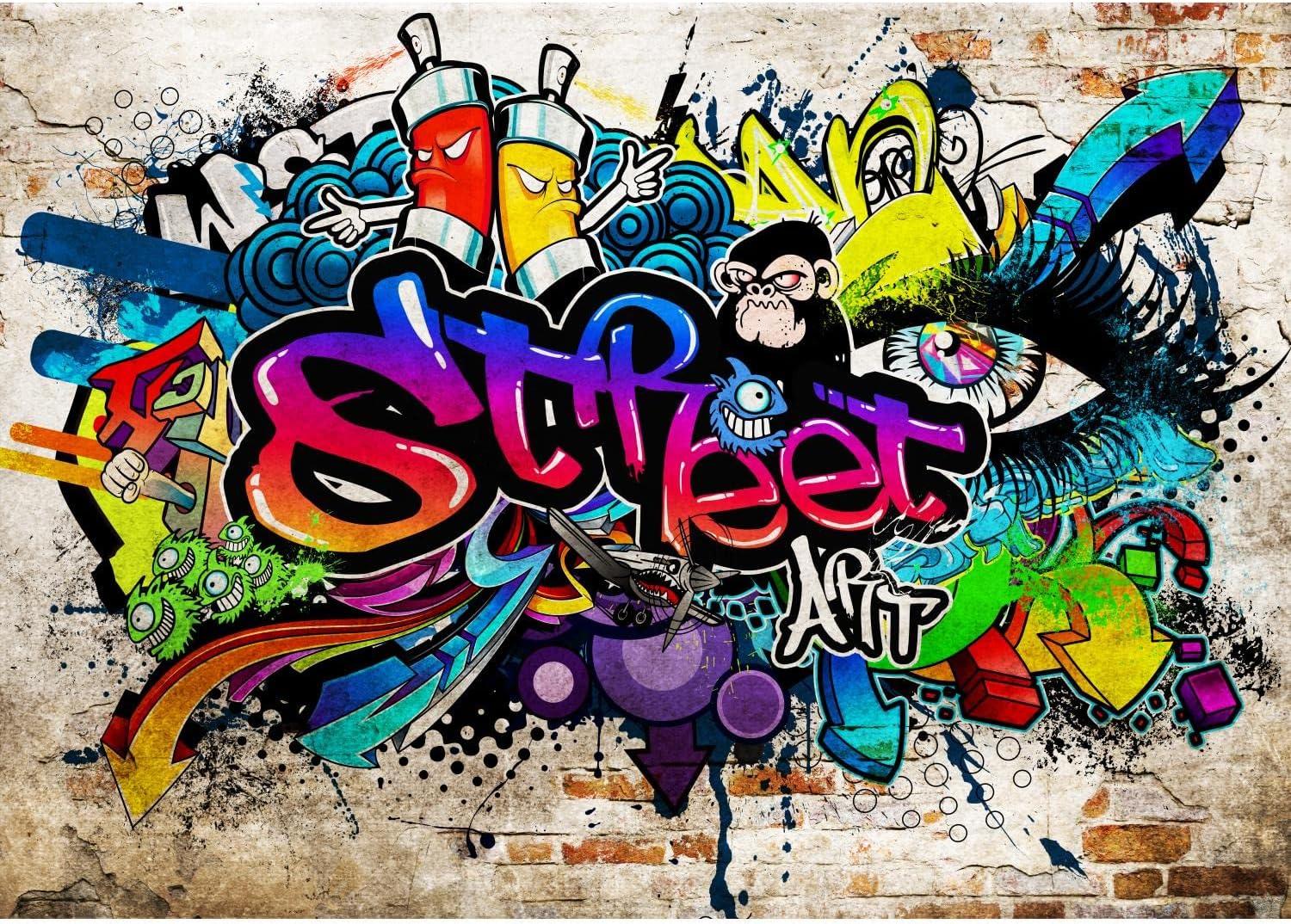 Runa Art Papier Peint Intissé Street Art 396 X 280 Cm Laine