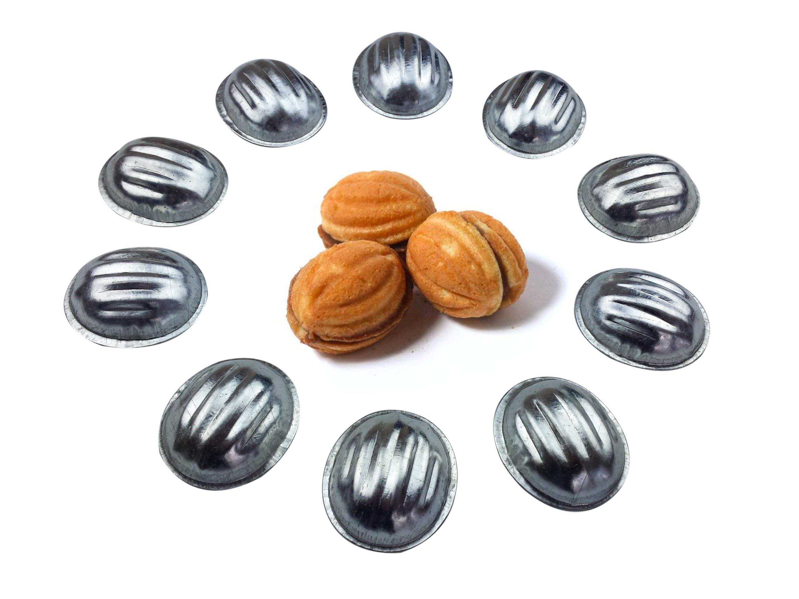 Russian Oreshki Metal Mold Form Nuts for Sweet Nuts Pastry Cookie Nutlets (Set of 40 pcs)