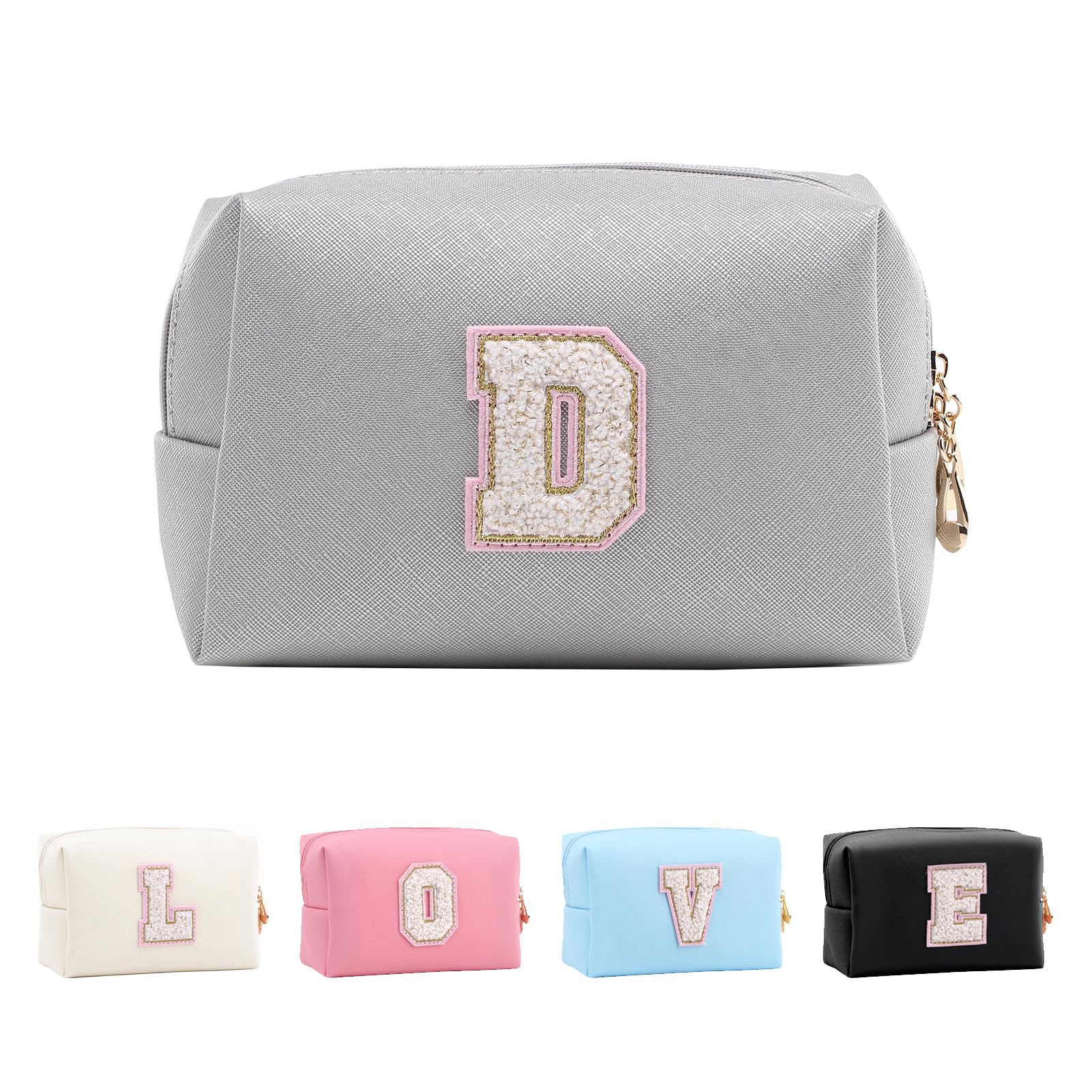 Bolsa de Maquillaje, Bolsa de Cosméticos Impermeable de Viaje, PU Cuero, Neceser de Baño, Bolsa De Aseo Y Almacenamiento para Mujer,Cosas Preppy para niñas Adolescentes (Letra A-Z) — view 240