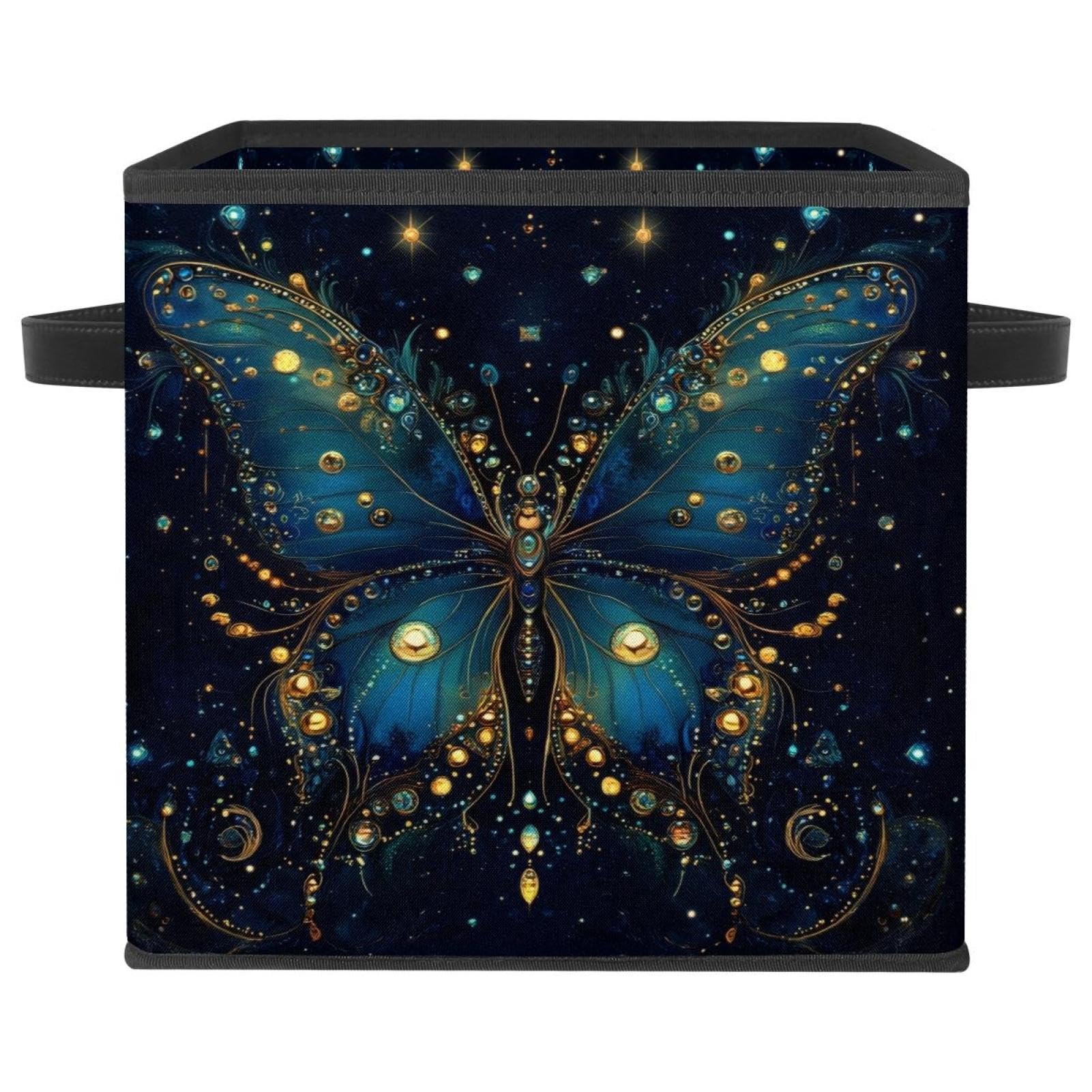 Boîte de rangement pour organiser les vêtements de votre chambre avec style papillon bleu