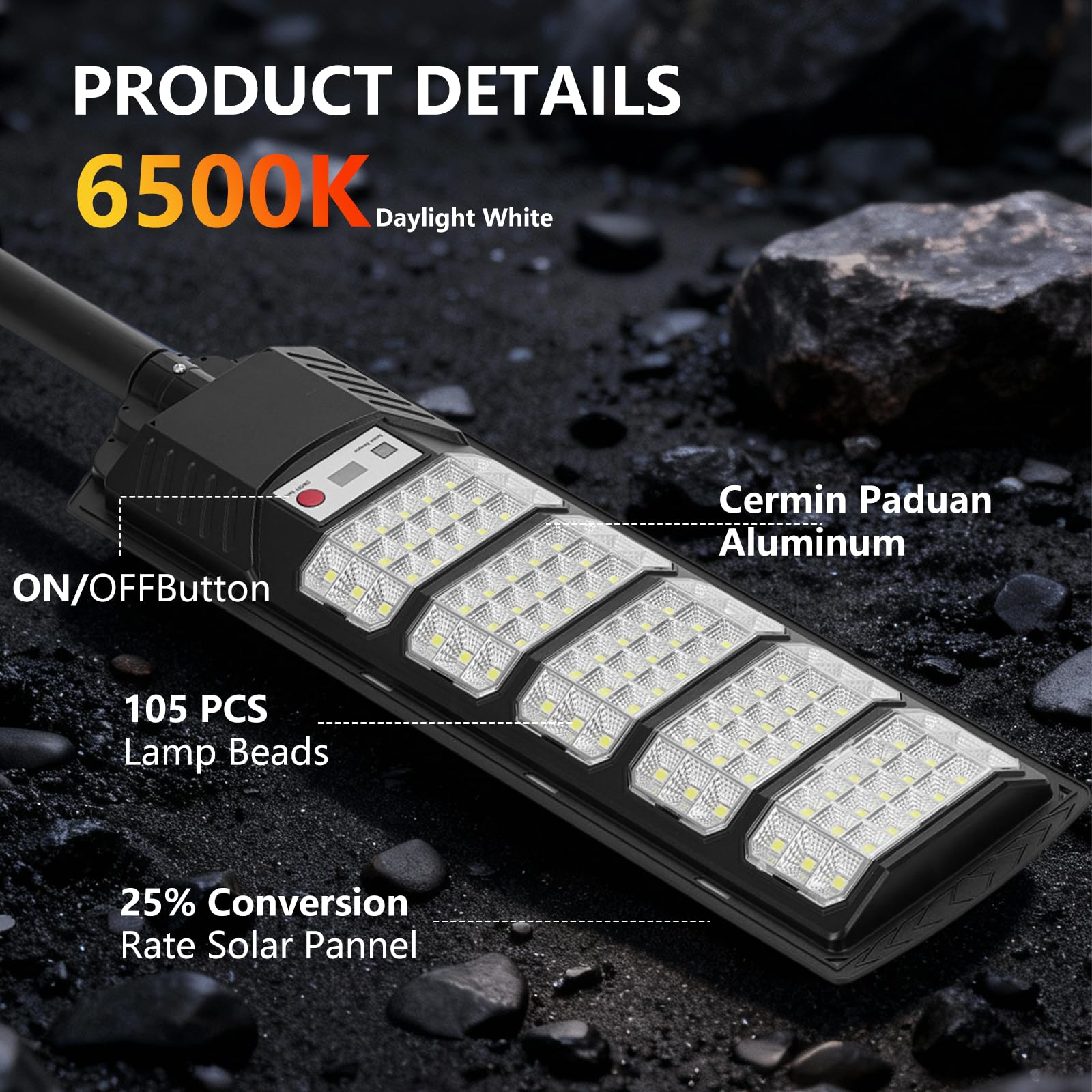 700W Lampione Solare Led Esterno 4 pezzi,3000K Lampioni da Giardino Esterno Solari con Sensore di Movimento,IP66 Impermeabile Faretto Stradale per Garage Strada