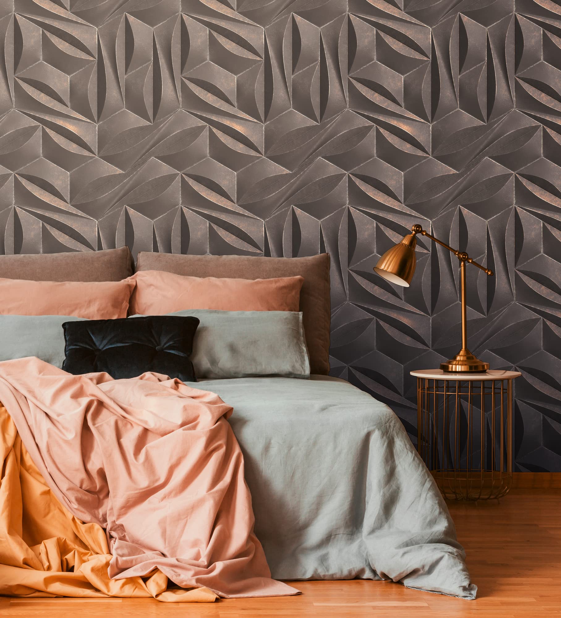 Livingwalls Travel Styles Non-Woven Wallpaper with 3D Look in Grey and Bronze - Oriental Wallpaper for Various Rooms in 1.59 m x 2.80 m - Image 2