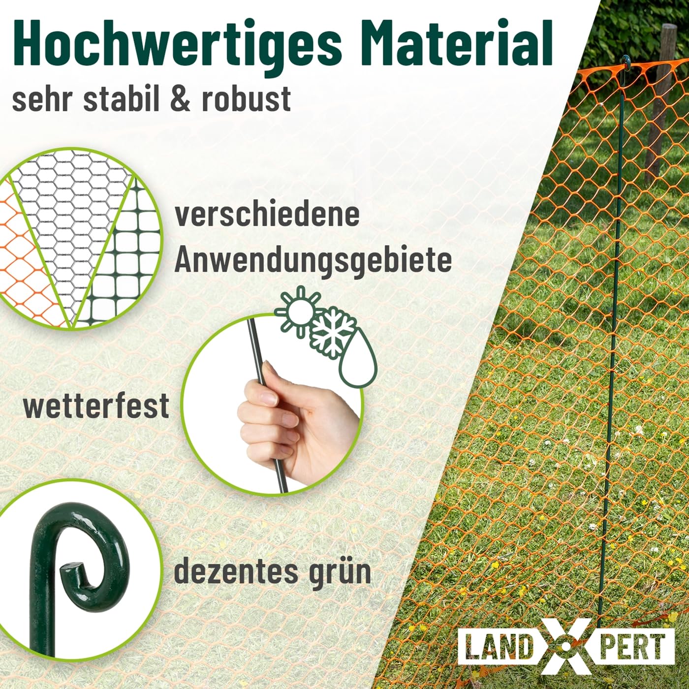 10x Metallpfahl 140cm mit Ringelöse für Netze Begrenzungszäune Absperrung