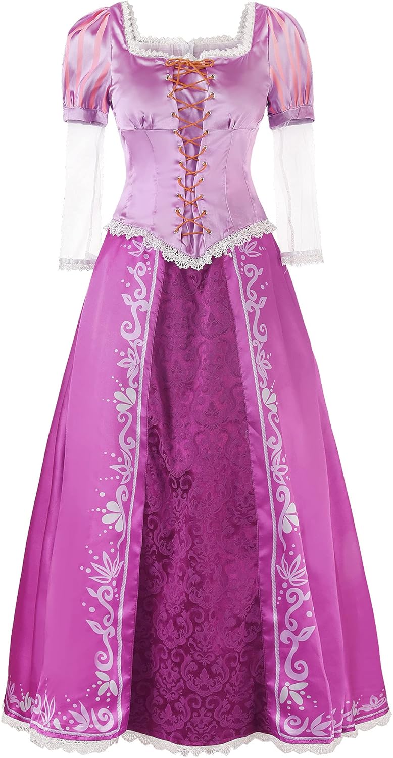 JerrisApparel Women’s Princess Costumes Princess Dress Cosplay Dress up Purple 12