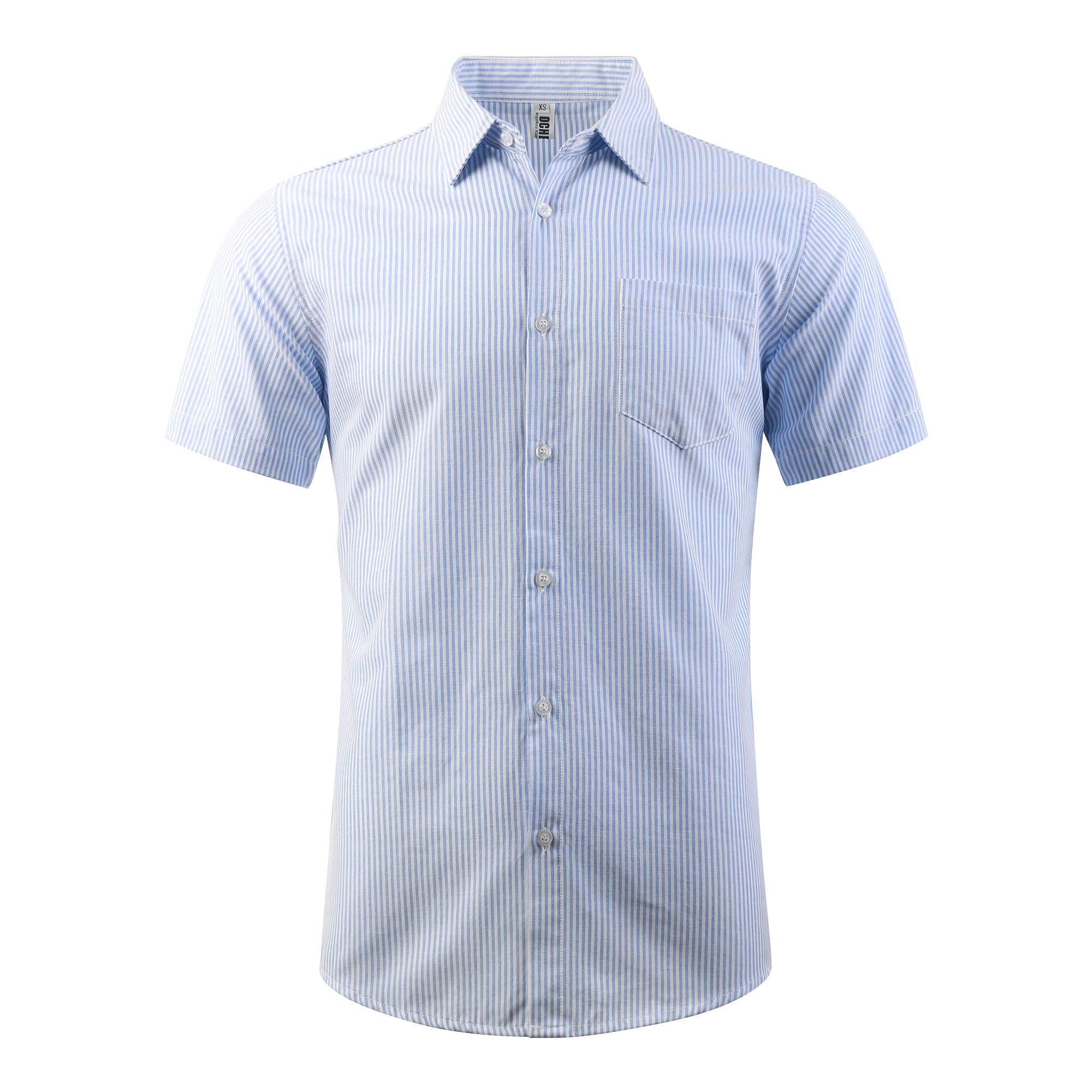 OCHENTA Mens Short Sleeve Button Down Oxford Dress Shirt Summer Casual Tops
