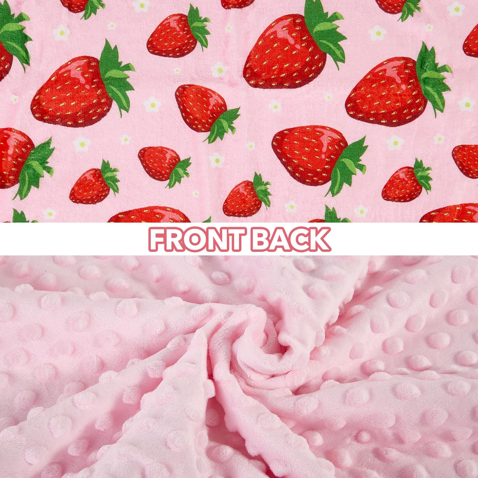 Manta de bebé de fresa para niños y niñas, manta de forro polar suave con respaldo de puntos, manta de doble capa para recién nacido, manta para bebé, cochecito, cuna, regalo para hijo, sobrino,