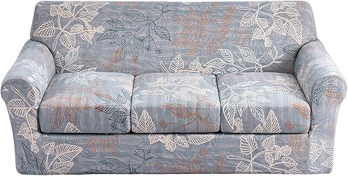 GOSTADY Funda de sofá estampada de 4 piezas funda elástica para sofá de alta elastano con funda de cojín separada para proteger muebles de mascotas