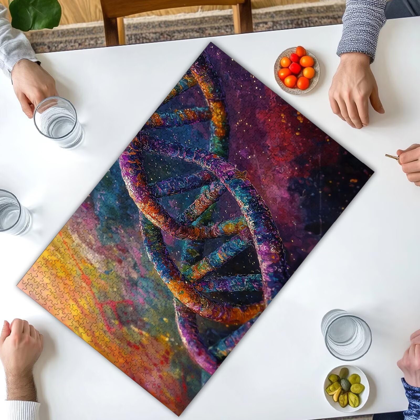 Puzzle 1000 elementów, abstrakcyjne puzzle, 1000 elementów, dla dorosłych, drewniane puzzle dla dorosłych, z ekskluzywnym pudełkiem do pakowania, klasyczne puzzle kolorowe dla całej rodziny, duże