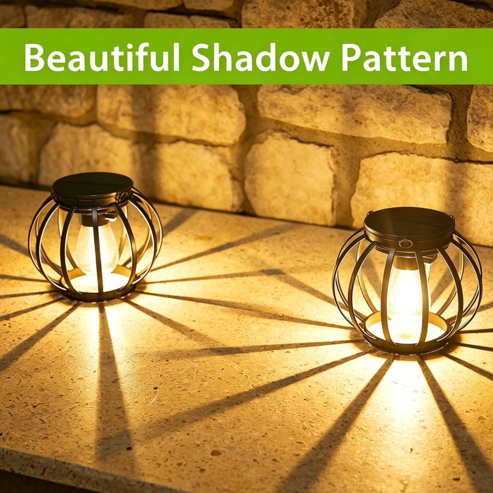 CXYP 4PCS Lampe Solaire Exterieur Suspendue | Lanterne Solaire Exterieur Étanche IP65 Suspension Luminaire, Adaptée aux Balcons Terrasse Cours et Camping Fête