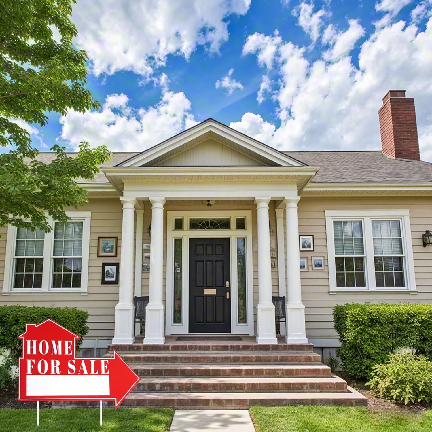 12 Pcs Home for Sale Signs 12 x 16 Inch Double Sided Directional House for Sale Arrow Signs with Stakes for Owner Garden Lawn Yard Real Estate