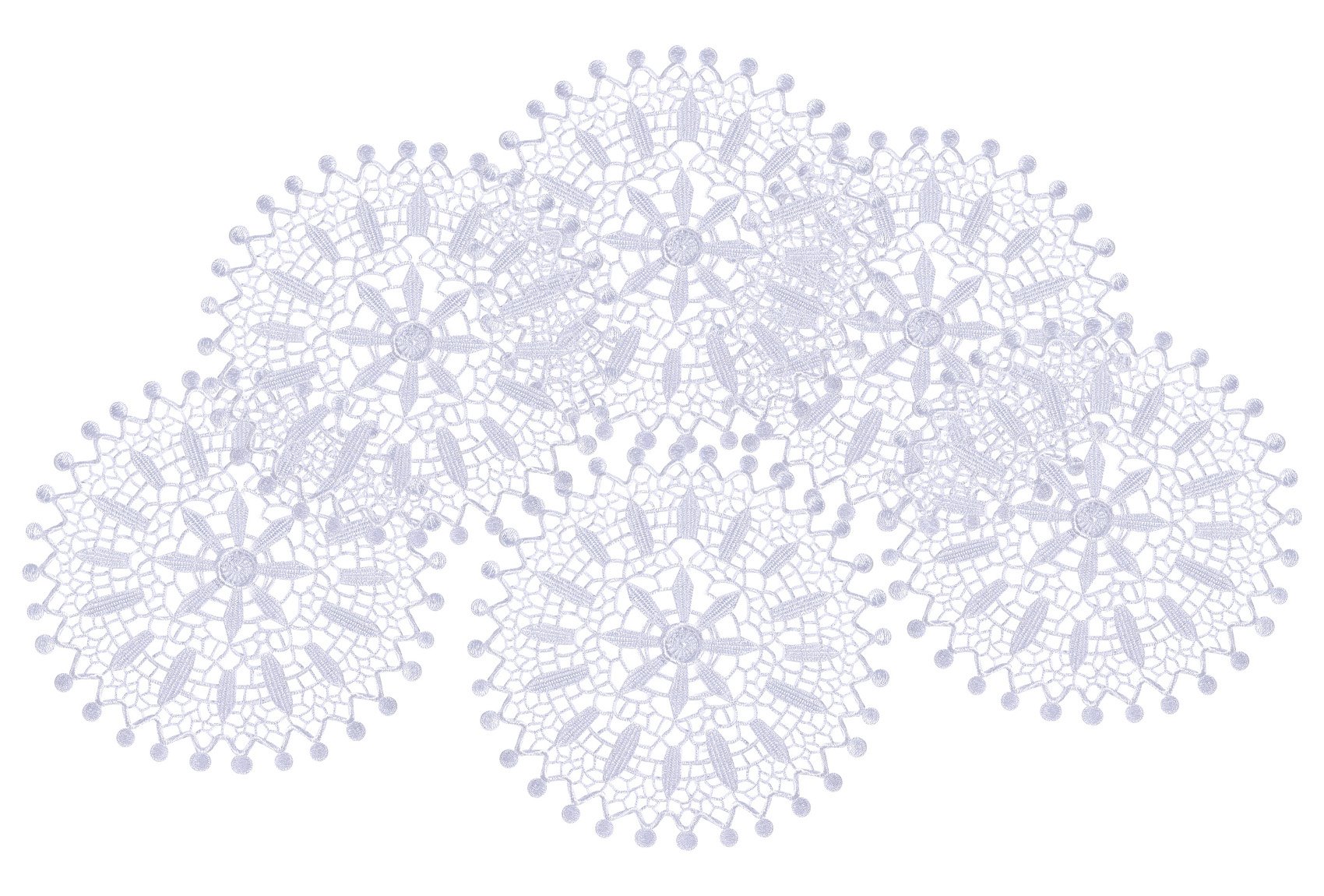 Pack of 6 Floral Lace Round Doilies 100% Polyester Vintage Table Linen Doyley Mat 18.5cm (White)
