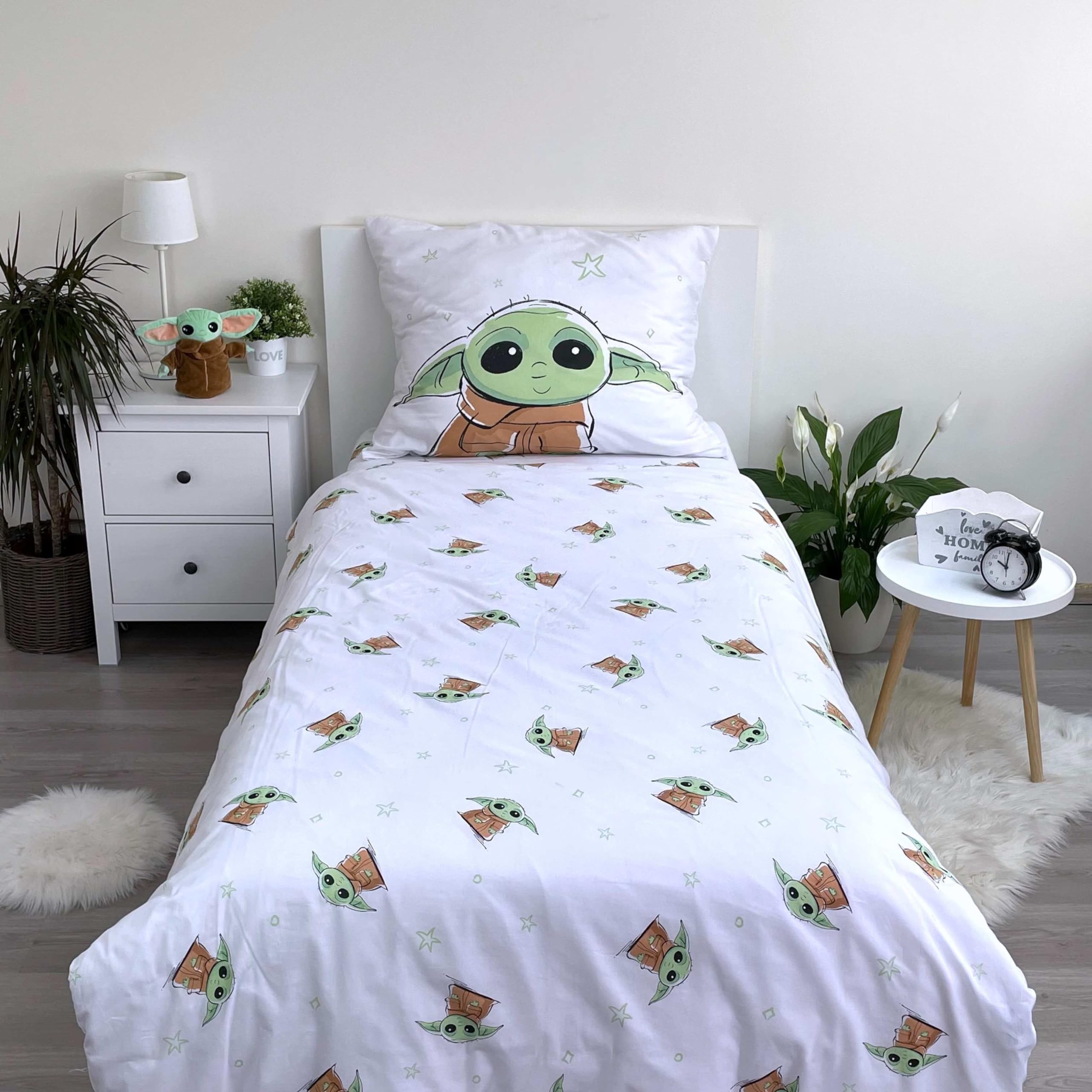 Disney - Parure De Lit en Coton Star Wars : Bébé Yoda - 140 X 200 Cm