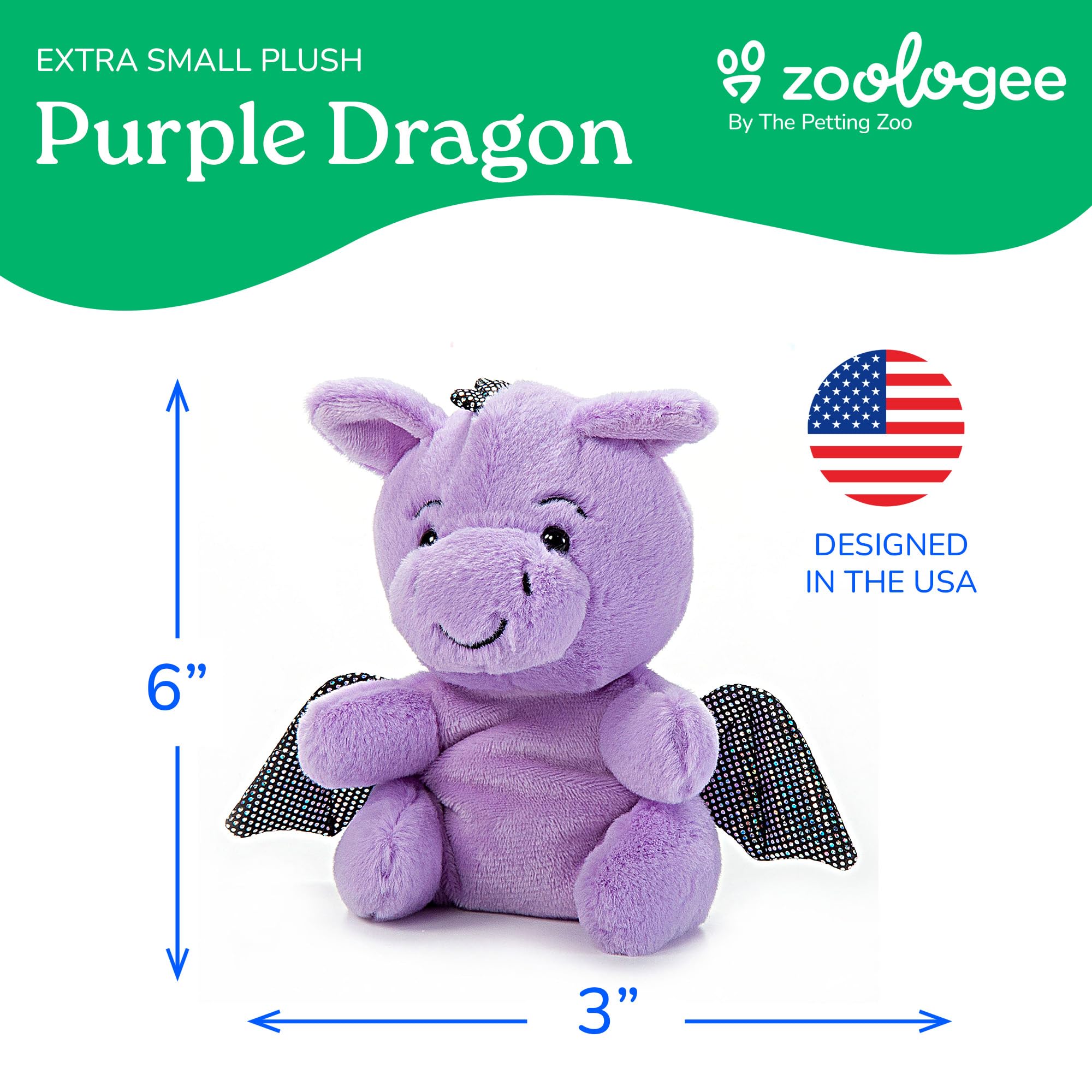 Amazon.com: The Petting Zoo Purple Dragon Stuffed Animal Plushie