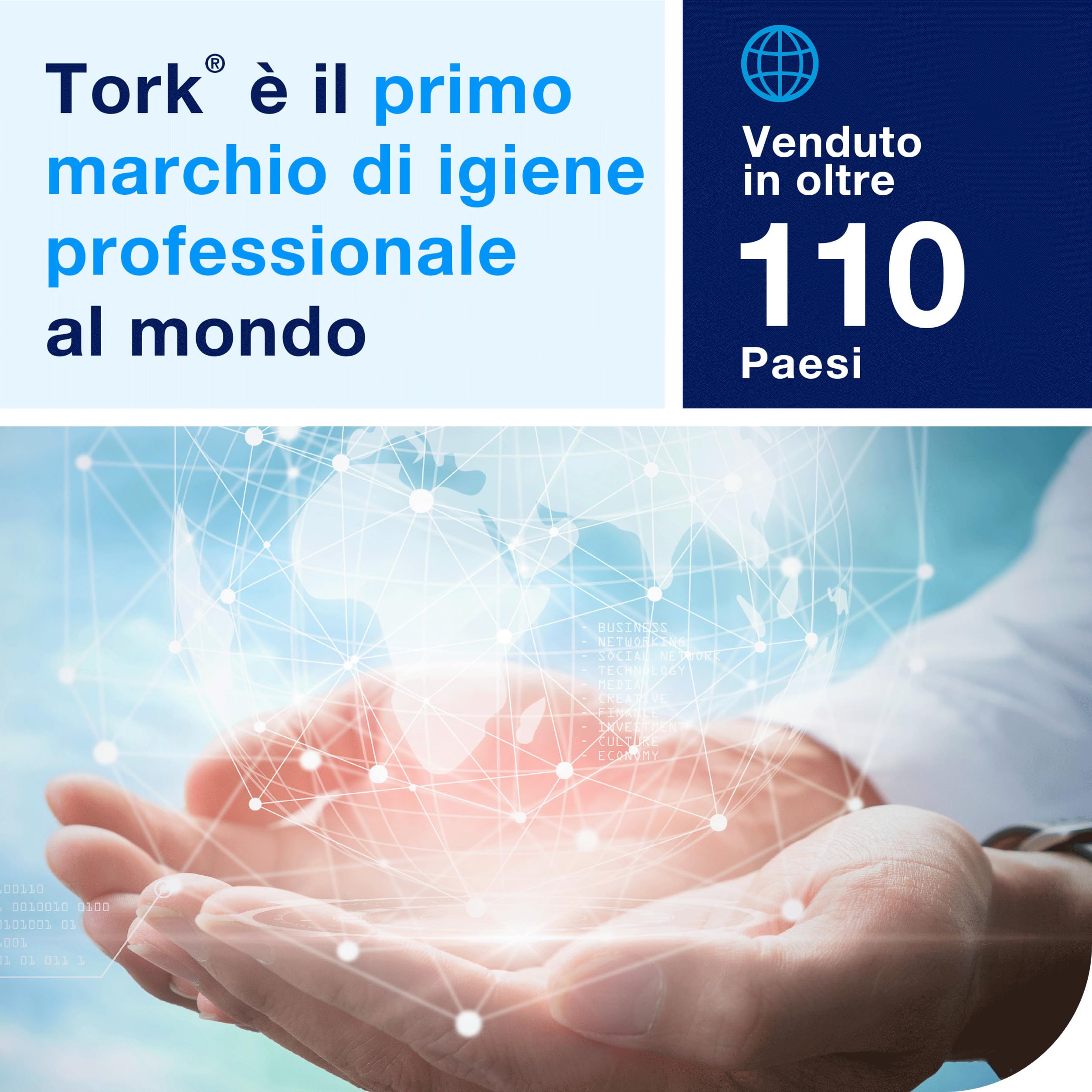 Tork OptiServe Dispenser quattro rotoli carta igienica senz'anima, bianco, T7, dispenser verticale, linea Elevation, 558051