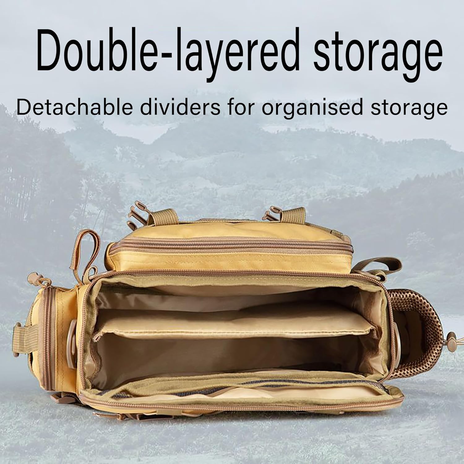 YUEMING Fishing Bag, Single Shoulder Sea Fishing Tackle Bags Tackle Storage Backpack for Carp Fishing, Outdoor Carryall Bag Hiking Travel Pack, 40 * 28 * 20CM 7