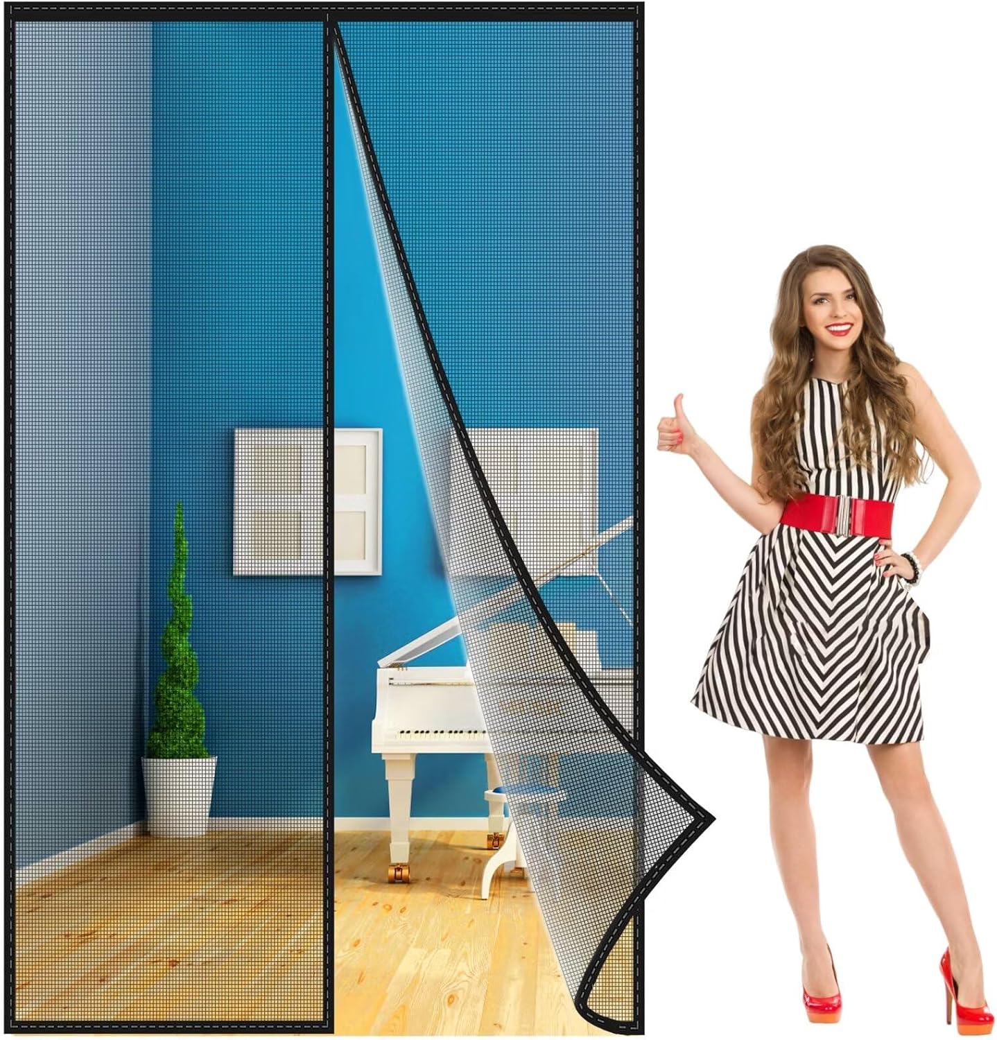 Fly Screen Door, 320 x 220 cm, Magnetic Fly Screen Automatic Closing ...